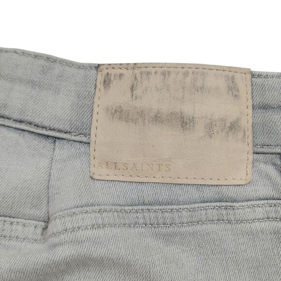 All Saints Cigarette Skinny Jeans Mens 38x29 Gray Cotton Blend Button Fly Denim - Picture 14 of 14